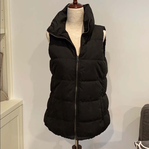 Old navy Black fleece lines puffer vest SMALL - Picture 2 of 8